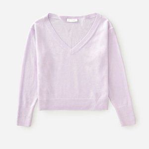 Everlane Lavender Cashmere Crop V-Neck XS
